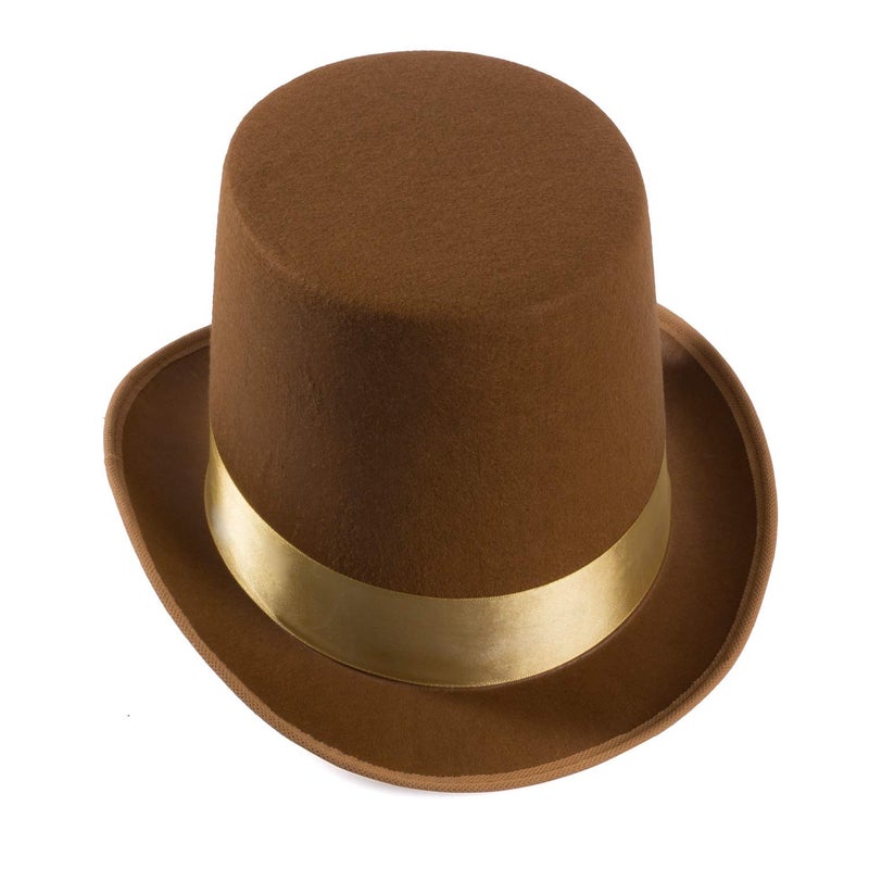 Tigerdoe Brown Top Hat and Bow Tie with Walking Scepter- 3 Pc Chocolate Factory Costume Set - Steampunk Top Hat Brown - Image 4